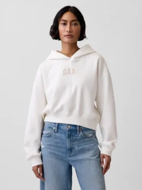Sweat à capuche oversize court Vintagesoft avec logo
