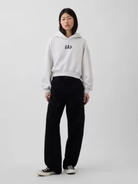Sweat à capuche oversize court Vintagesoft avec logo