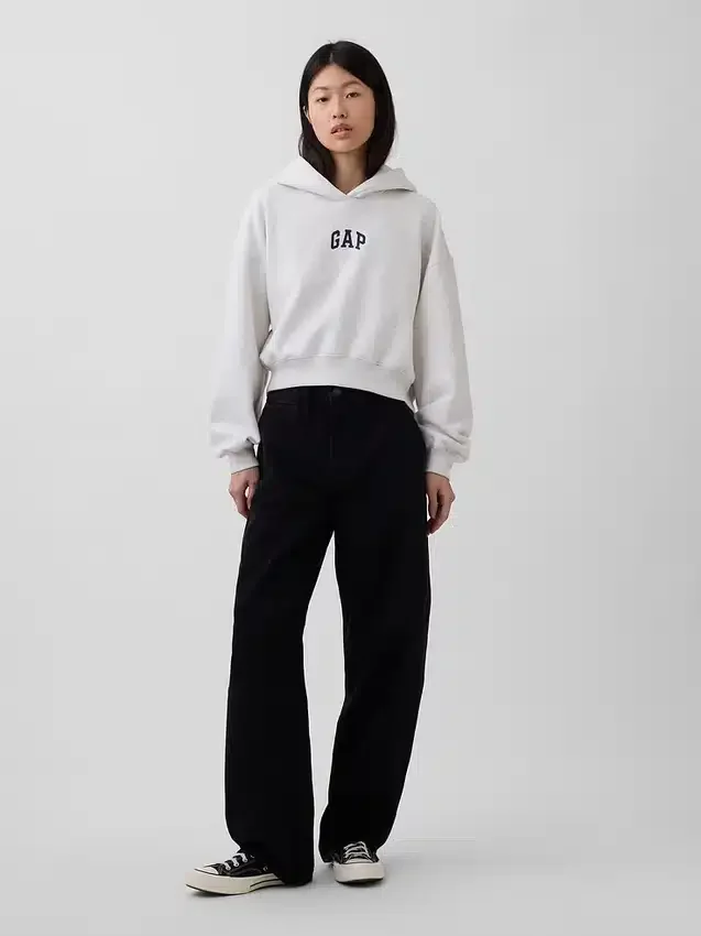 Sweat à capuche oversize court Vintagesoft avec logo