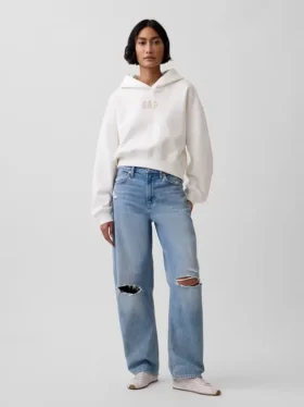 Sweat à capuche oversize court Vintagesoft avec logo