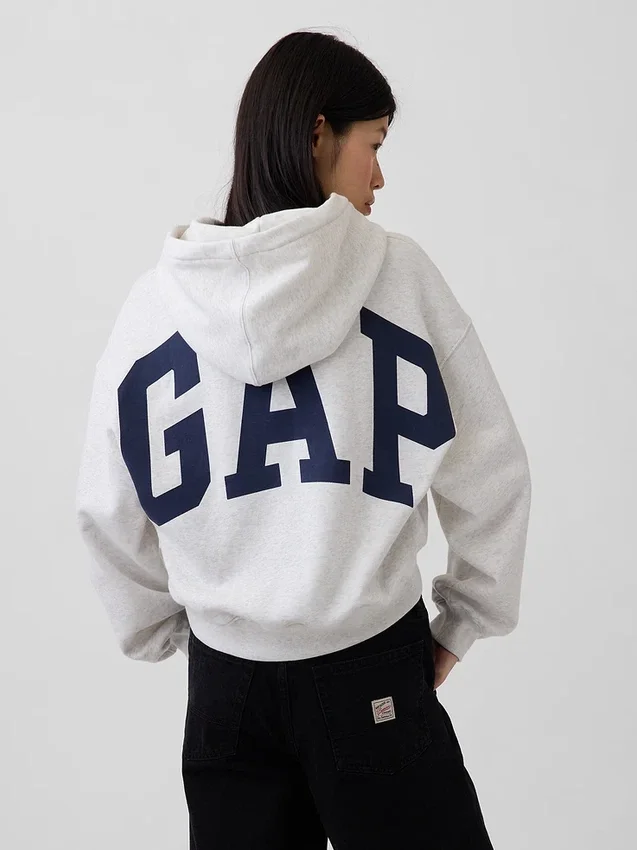 Sweat à capuche oversize court Vintagesoft avec logo