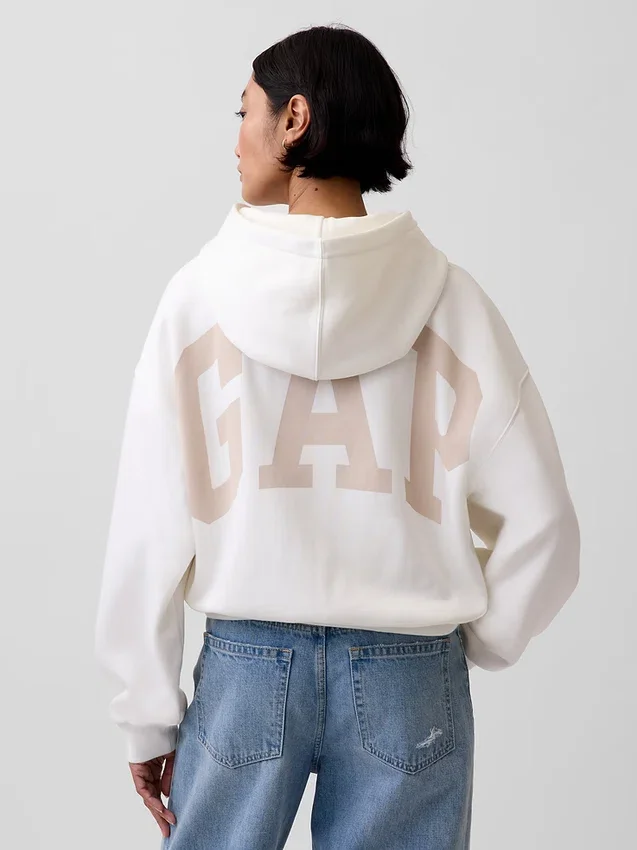 Sweat à capuche oversize court Vintagesoft avec logo