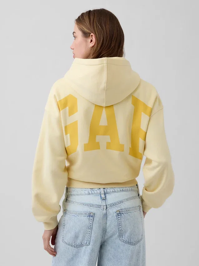 Sweat à capuche oversize court Vintagesoft avec logo