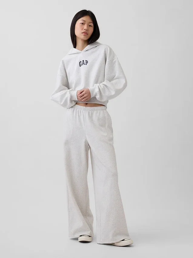 Sweat à capuche oversize court Vintagesoft avec logo