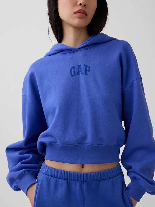 Sweat à capuche oversize court Vintagesoft avec logo