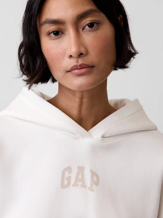 Sweat à capuche oversize court Vintagesoft avec logo