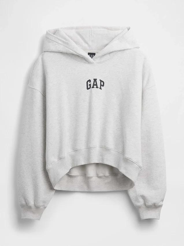 Sweat à capuche oversize court Vintagesoft avec logo