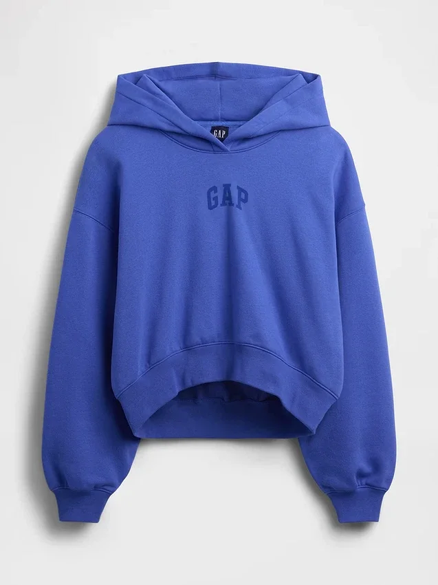 Sweat à capuche oversize court Vintagesoft avec logo