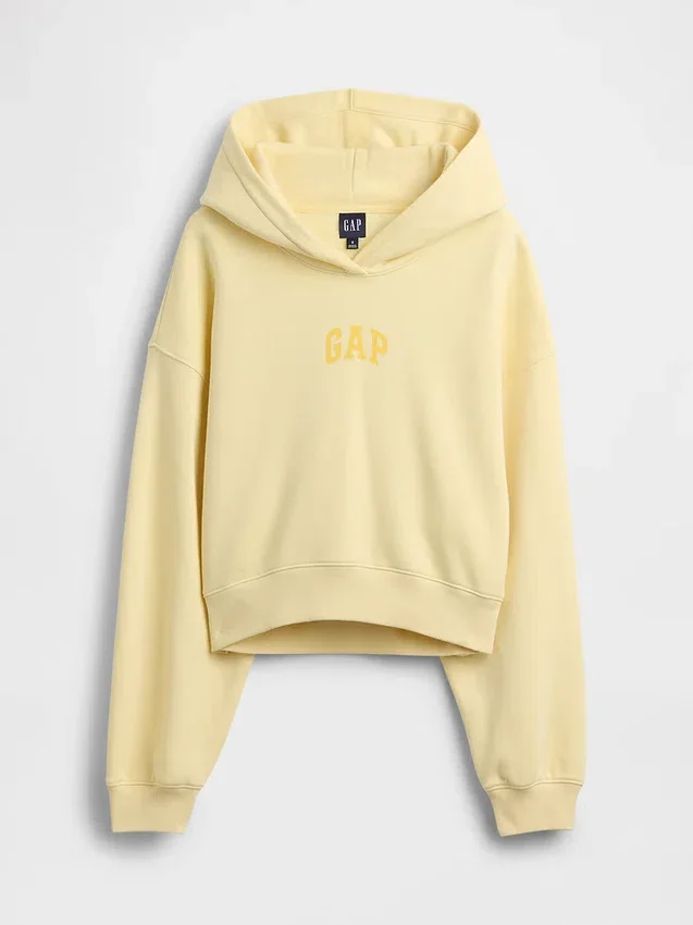 Sweat à capuche oversize court Vintagesoft avec logo