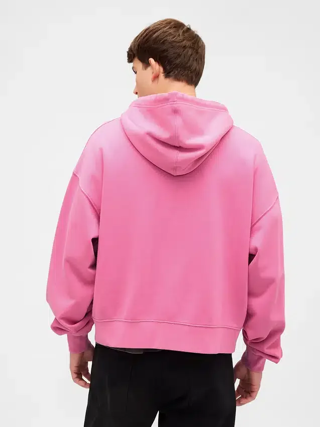 Sweat à capuche oversize court zippé pour adulte
