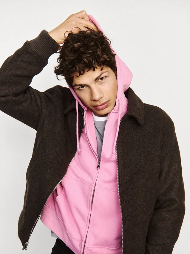 Sweat à capuche oversize court zippé pour adulte