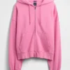 Sweat à capuche oversize court zippé pour adulte
