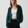 Sweat à capuche oversize en tissu éponge Vintagesoft avec fermeture à glissière en V