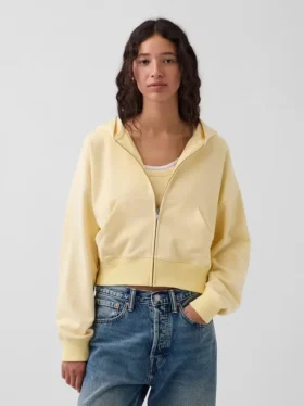 Sweat à capuche oversize en tissu éponge Vintagesoft avec fermeture à glissière en V