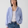 Sweat à capuche oversize en tissu éponge Vintagesoft avec fermeture à glissière en V