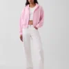 Sweat à capuche oversize en tissu éponge Vintagesoft avec fermeture à glissière en V