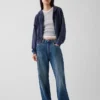Sweat à capuche oversize en tissu éponge Vintagesoft avec fermeture à glissière en V