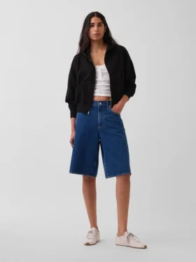 Sweat à capuche oversize en tissu éponge Vintagesoft avec fermeture à glissière en V