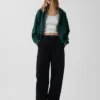 Sweat à capuche oversize en tissu éponge Vintagesoft avec fermeture à glissière en V