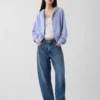 Sweat à capuche oversize en tissu éponge Vintagesoft avec fermeture à glissière en V