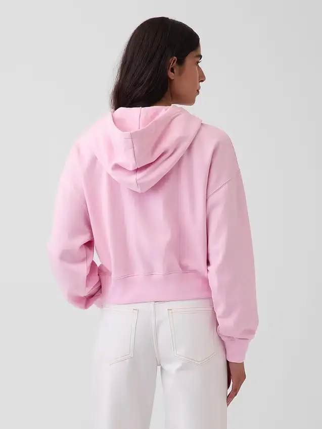 Sweat à capuche oversize en tissu éponge Vintagesoft avec fermeture à glissière en V