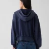 Sweat à capuche oversize en tissu éponge Vintagesoft avec fermeture à glissière en V