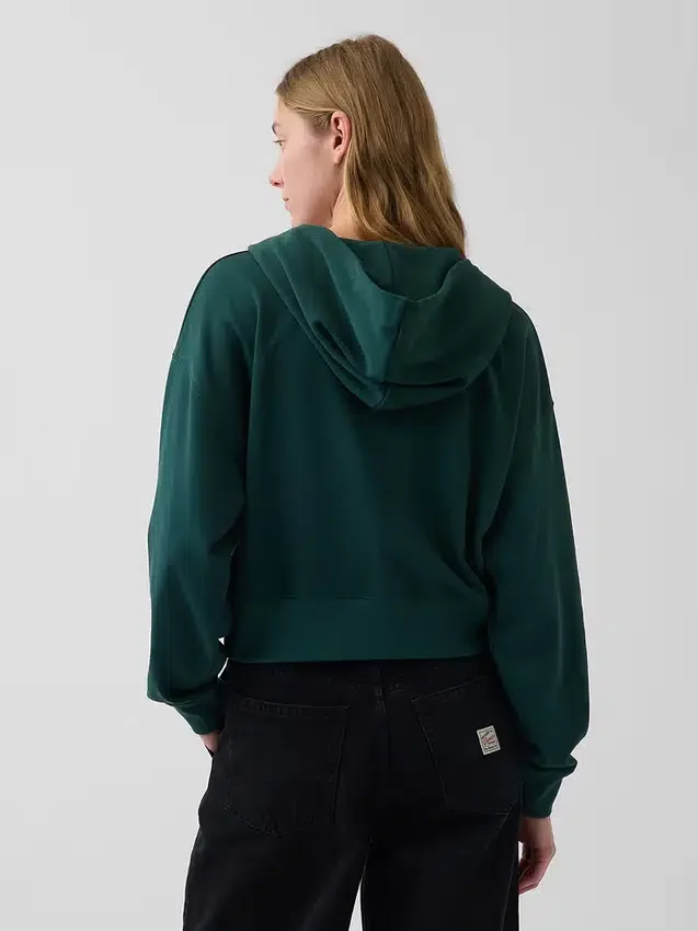 Sweat à capuche oversize en tissu éponge Vintagesoft avec fermeture à glissière en V