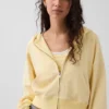 Sweat à capuche oversize en tissu éponge Vintagesoft avec fermeture à glissière en V