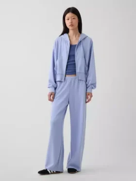 Pantalon de survêtement ample en tissu éponge Vintagesoft à taille mi-haute
