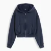 Sweat à capuche oversize en tissu éponge Vintagesoft avec fermeture à glissière en V