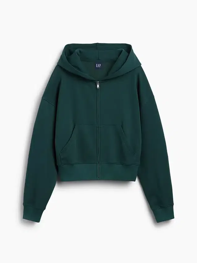 Sweat à capuche oversize en tissu éponge Vintagesoft avec fermeture à glissière en V