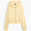Sweat à capuche oversize en tissu éponge Vintagesoft avec fermeture à glissière en V