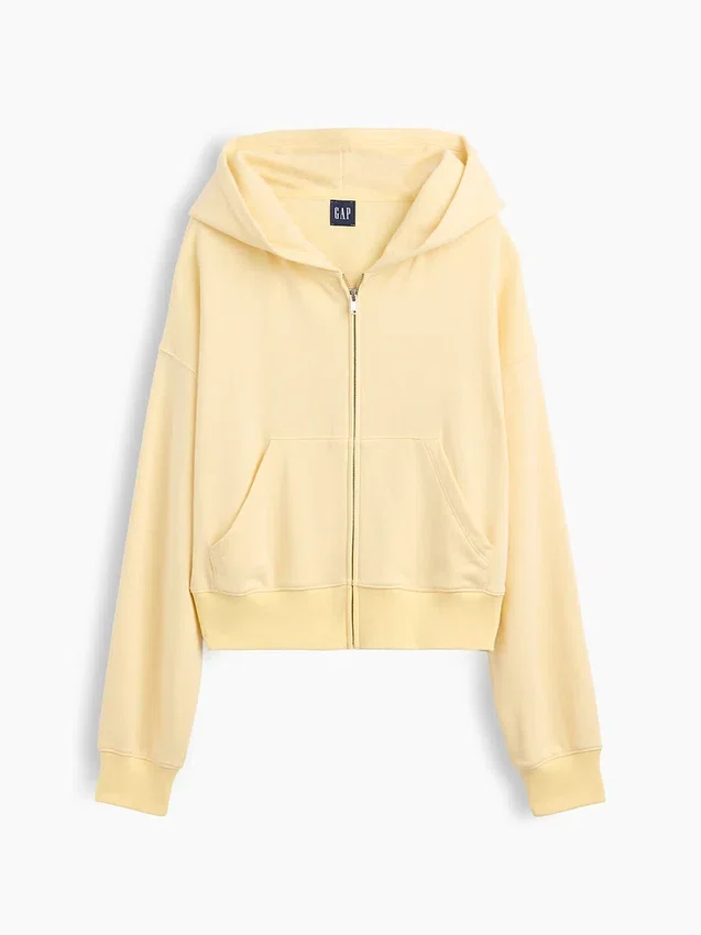 Sweat à capuche oversize en tissu éponge Vintagesoft avec fermeture à glissière en V