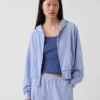 Sweat à capuche oversize en tissu éponge Vintagesoft avec fermeture à glissière en V