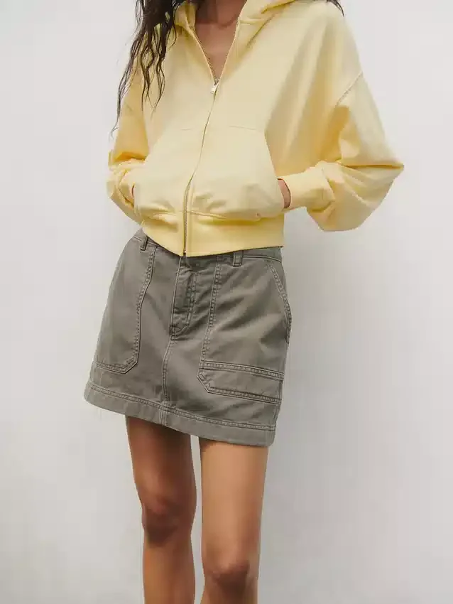 Sweat à capuche oversize en tissu éponge Vintagesoft avec fermeture à glissière en V