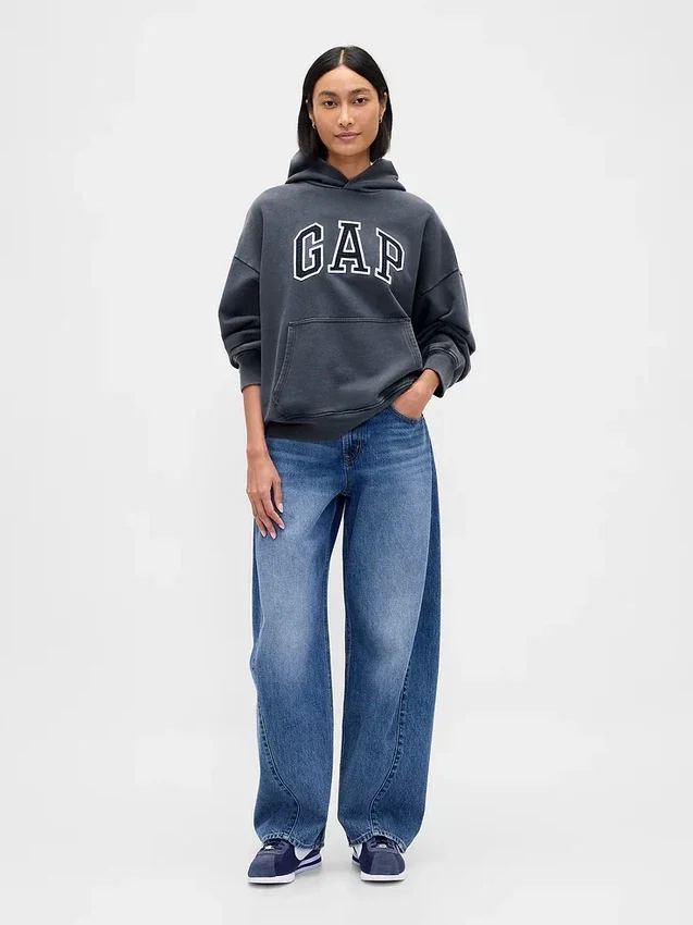 Sweat à capuche oversize épais pour adulte avec logo