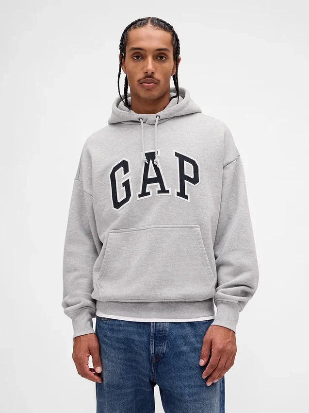 Sweat à capuche oversize pour adulte en molleton français extra-épais avec logo