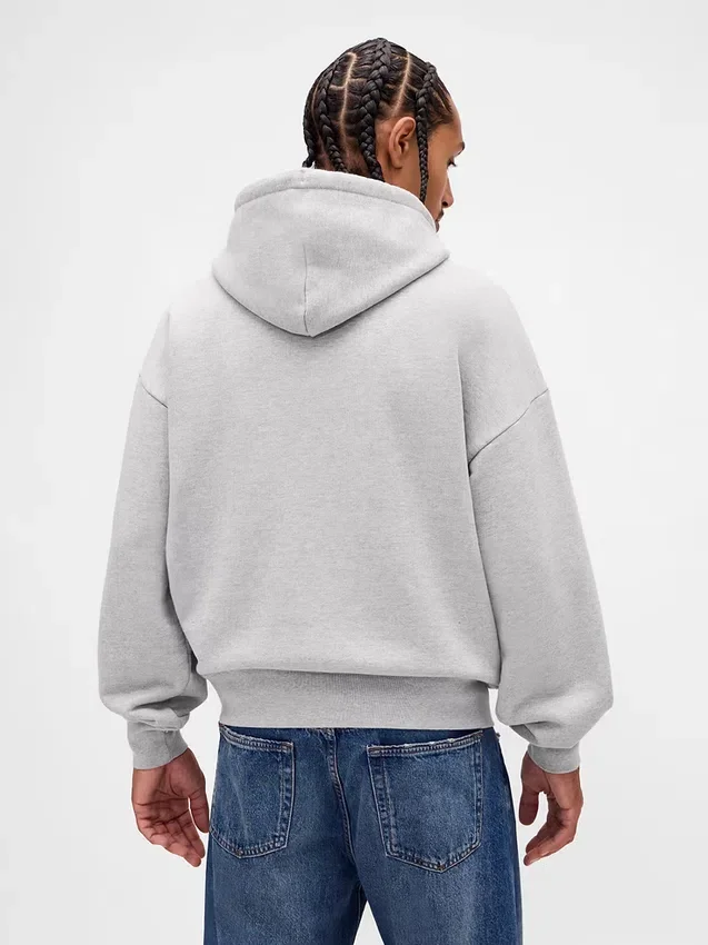 Sweat à capuche oversize pour adulte en molleton français extra-épais avec logo