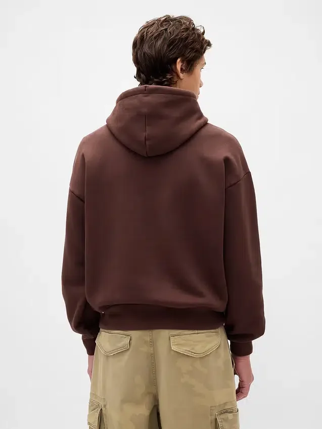 Sweat à capuche oversize pour adulte en molleton français extra-épais avec logo