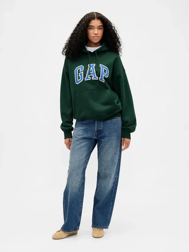Sweat à capuche oversize pour adulte en molleton français extra-épais avec logo