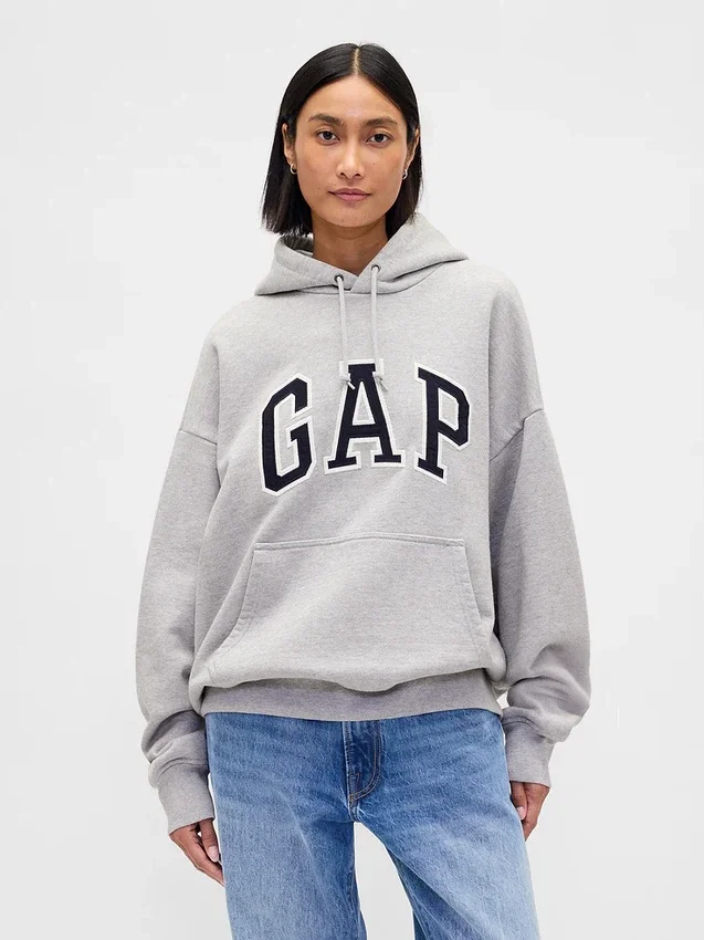Sweat à capuche oversize pour adulte en molleton français extra-épais avec logo
