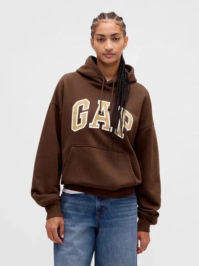 Sweat à capuche oversize pour adulte en molleton français extra-épais avec logo