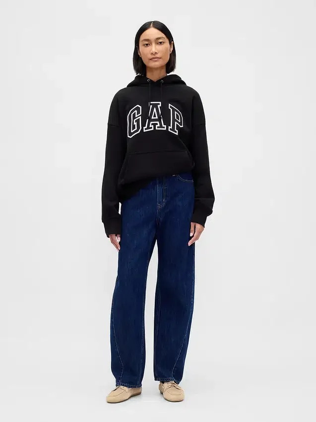 Sweat à capuche oversize pour adulte en molleton français extra-épais avec logo