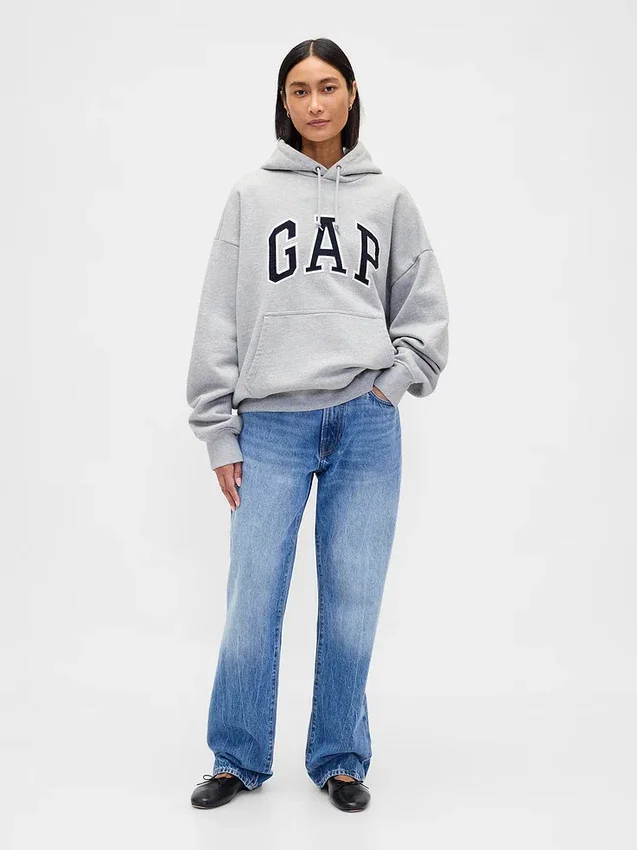 Sweat à capuche oversize pour adulte en molleton français extra-épais avec logo