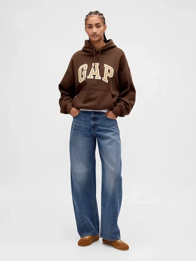 Sweat à capuche oversize pour adulte en molleton français extra-épais avec logo