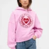 Sweat à capuche oversize Vintagesoft pour enfant avec logo en forme de cœur