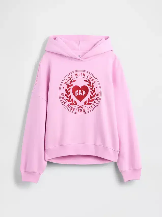 Sweat à capuche oversize Vintagesoft pour enfant avec logo en forme de cœur