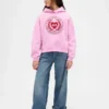 Sweat à capuche oversize Vintagesoft pour enfant avec logo en forme de cœur