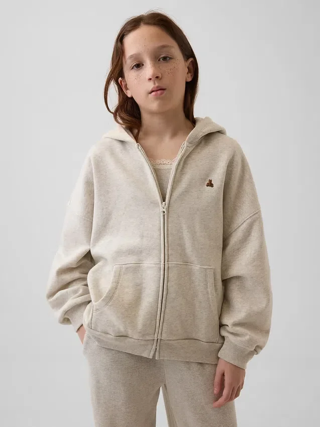 Sweat à capuche oversize zippé Vintagesoft pour enfants