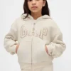 Sweat à capuche pour enfant avec logo graphique et doublure en polaire Sherpa